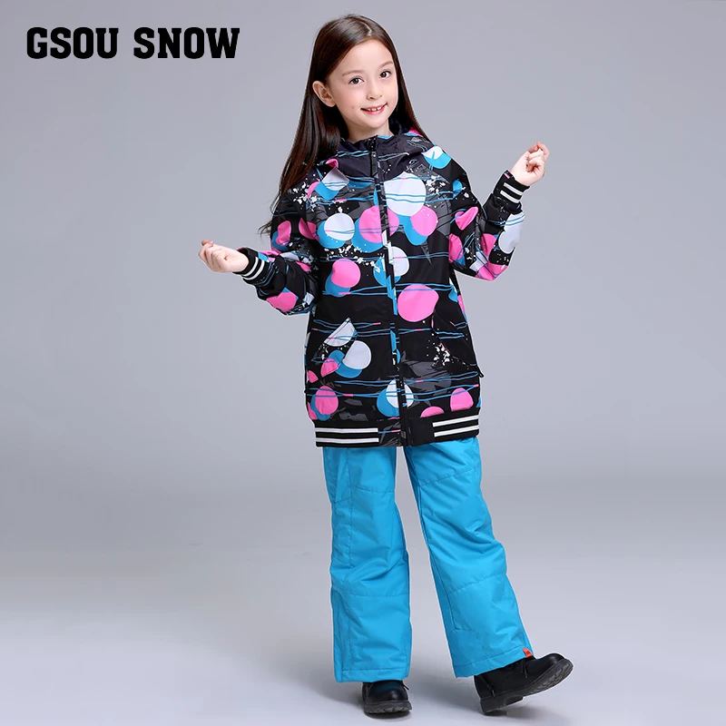 2018 Girls Ski Suit Gsou Snow Skiing Snowboard Jacket Pant Super Warm
