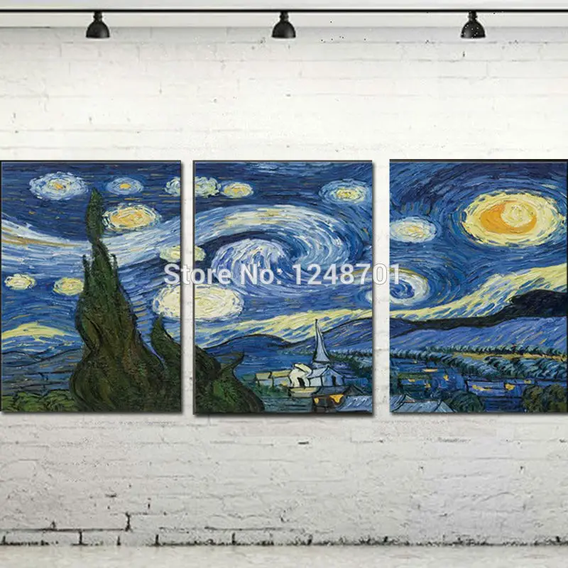 

Van Gogh starry night panel painting printed /handpainted on canvas Vincent Willem home decor oil painting wall art frameless