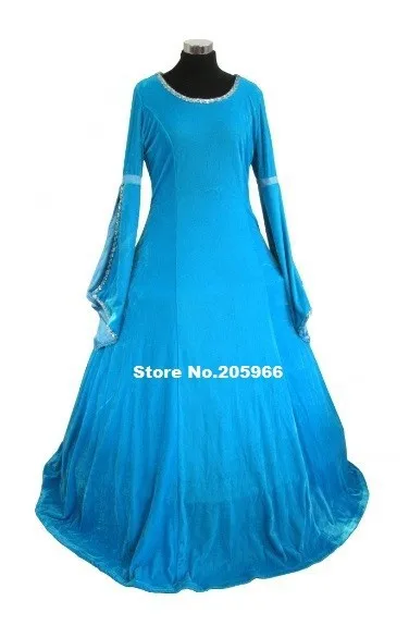 

Blue Velvet Fabric Ladies Deluxe Quality Medieval Renaissance Costume