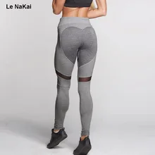 Push up Heart Booty Sexy Yoga Leggings Women Fitness Mesh Yoga Pants Contrast Color patchwork Gym Tights Jogger Trousers