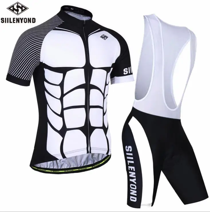 Siilenyond Велоспорт Джерси Набор летний Велосипед Одежда Майо Ropa Ciclismo Hombre MTB велосипед одежда спортивный костюм Велоспорт Комплект - Цвет: Jersey and bib Pants