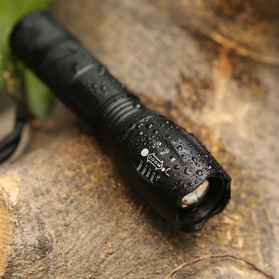 10000 Lumens Flashlight T6 L2 XP-L V6 Torch High Power Adjustable LED Flashlights +DC/Car Charger+ 18650 Battery Holster Holder