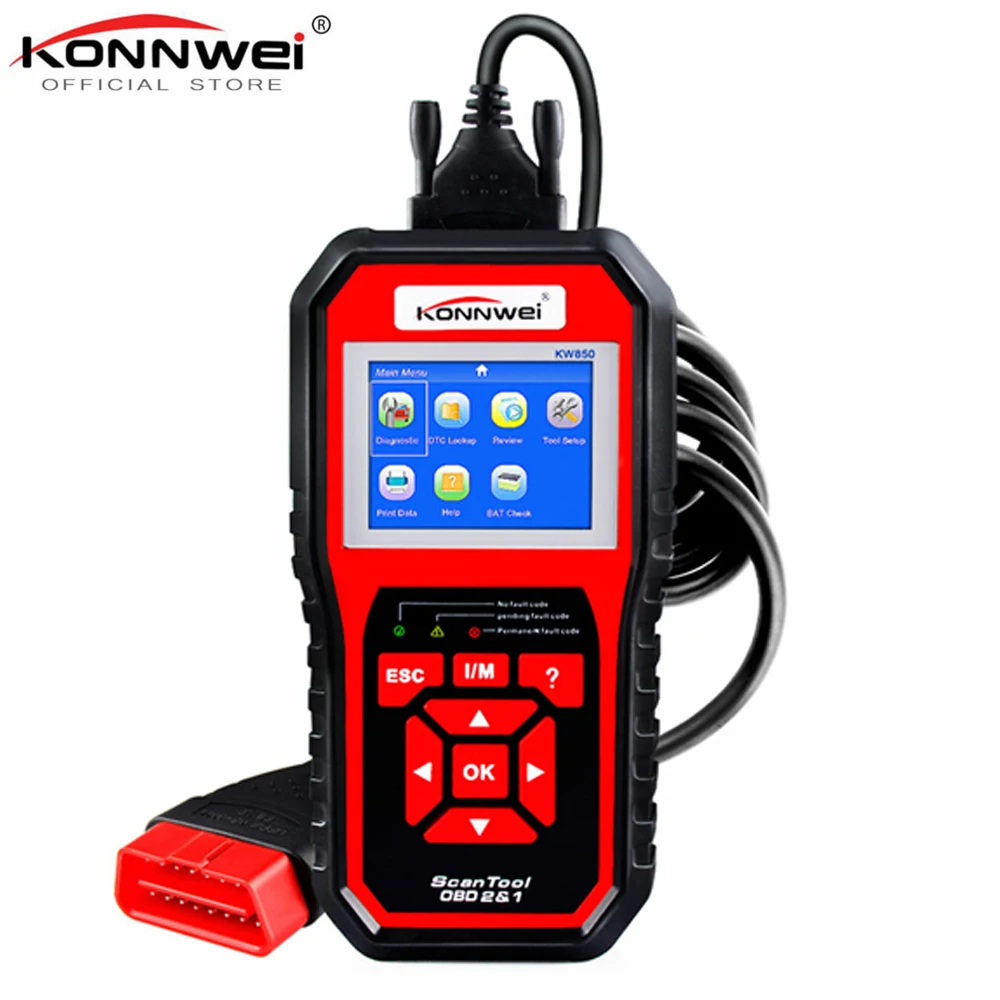 OBD2 ODB2 универсальный считыватель кодов двигателя KONNWEI KW850 автомобиля