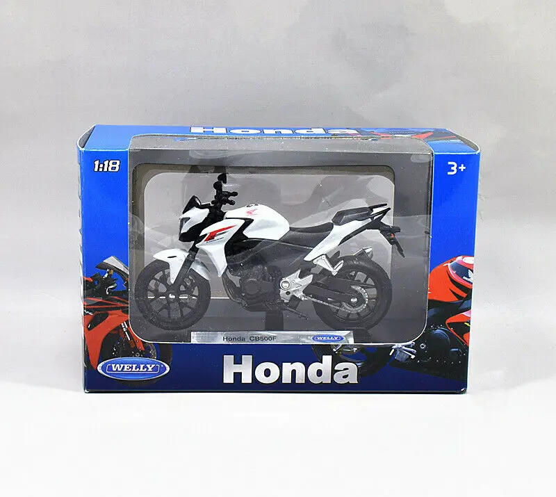 Welly 1:18 Honda CB500F Motorcycle Bike Model New White 