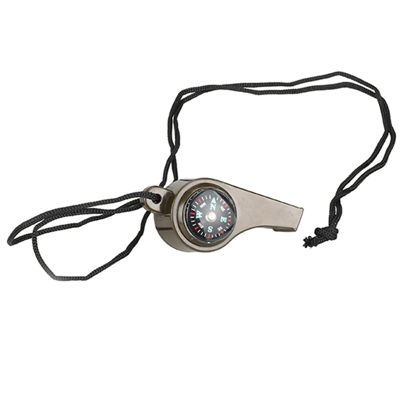 Mini portable 3 in 1 Outdoor Camping Whistle Compass Thermometer