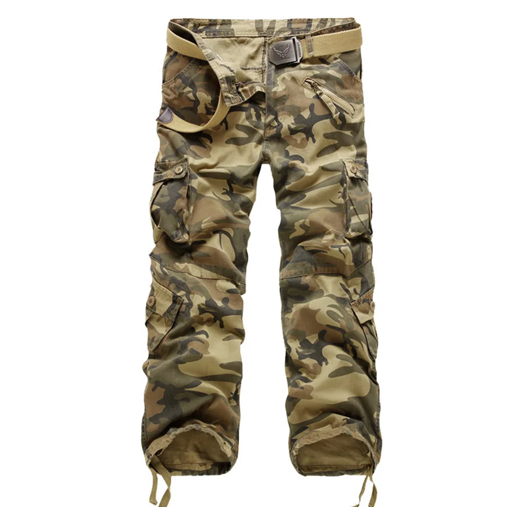 Man Military Army Camouflage Cargo Pants Plus Size Multi pocket