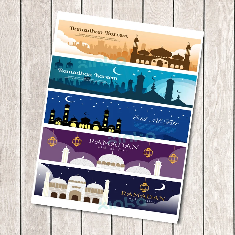 

20pcs Eid Mubarak Teal Water Bottle Labels,Ramadan Kareem Blue and Purple, Eid decoration, Eid party, hajj, umrah