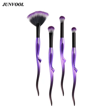

Purple Black Makeup Brushes Set Professional Powder Foundation Blusher Eyeshadow Lip Eyes Make Up Fan Brush Kit Cosmetics Tools