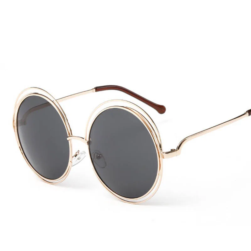 Круглые брендовые дизайнерские ретро большие размеры винтажная металлическая рамка и зеркальные линзы солнцезащитные очки выше размера d очки высокого качества Oculos De Sol - Цвет линз: C2