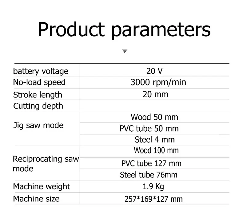 Новое поступление WX550 Перезаряжаемые 20V ионно-литиевая Батарея Мощность инструменты аккумуляторные электрические пилы с возвратно-поступательным движением пилы и зигзаги