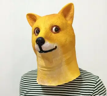 

Crazy Dog Mask Novelty Creepy Halloween Costume Props Interesting Birthday Party Mask Latex Silicone Rubber Face Masks 1pcs