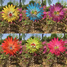 Двухслойные игрушки в виде ветряной мельницы с цветным вращением, садовое украшение с изображением милых насекомых на открытом воздухе