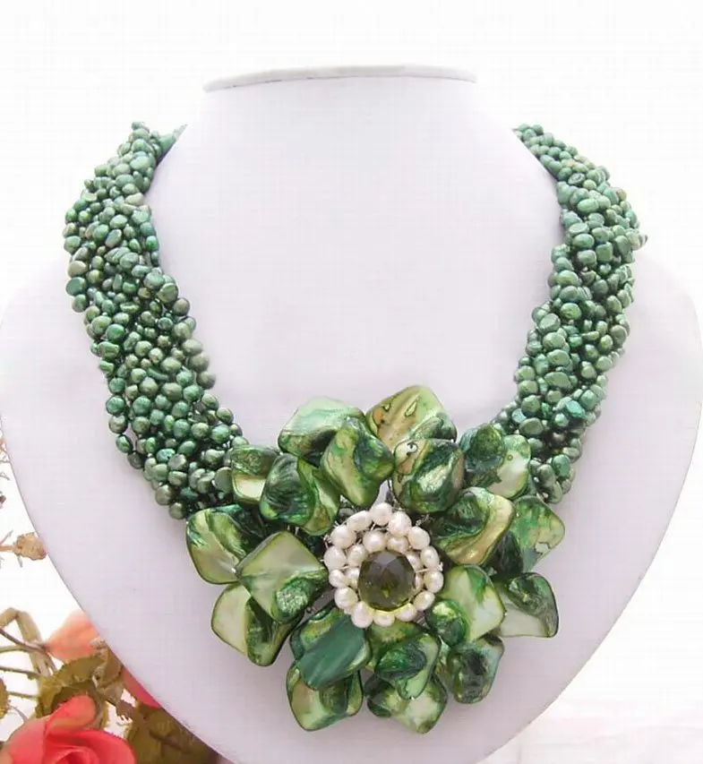 

Excellent! 9Strds Pearl&Shell Flower Necklace