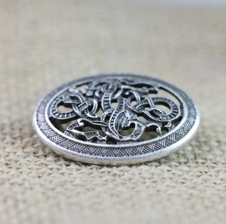 Ant Sterlling Silver Langhong Викинг Брошь дракон Броши легендарный Nordic Викинги амулет Швеция двойной дракон набор Броши Викинг брощь ювелирные изделия - Окраска металла: Ant Sterlling Silver