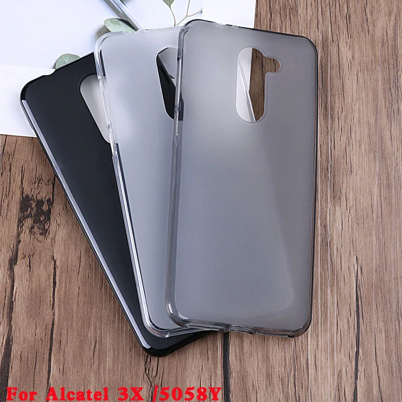 

Black White and Gray Soft TPU Phone Case For Alcatel 3X 5058A 5058I 5058J 5058T 5058Y 5.7 in Back Protective Cover Matte Cases