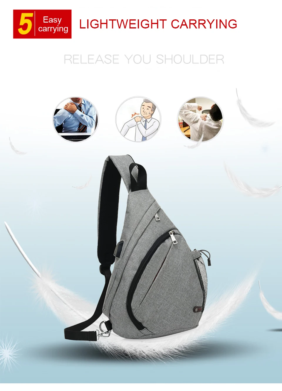 Mens Chest Bag Crossbody Shoulder Bags Women Bagpack Male Messenger Back Packs Cross Body USB Charging Business School Sac Bolsa (8)