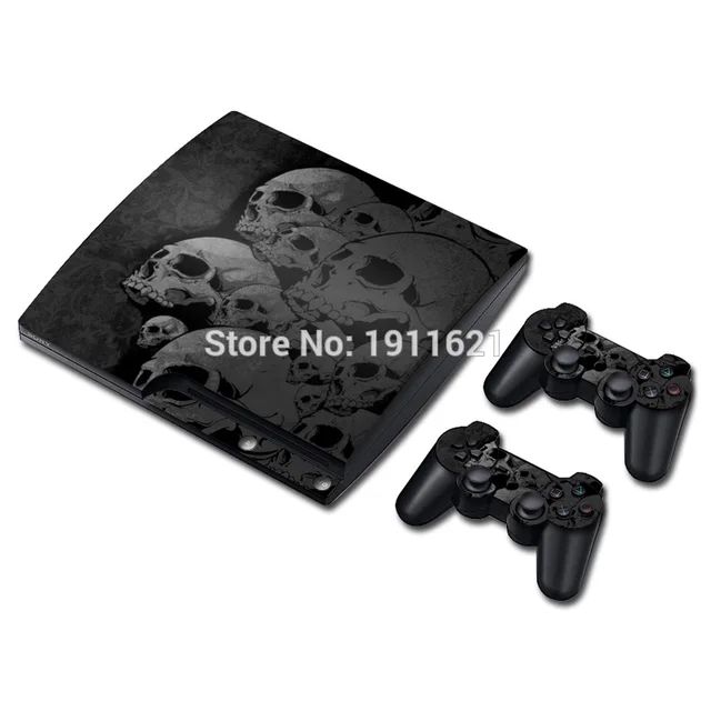 Best Price OSTSTICKER Skull For PS3 Slim Skin Sticker Cover for Sony PlayStation 3 Console and 2 Controller Skins