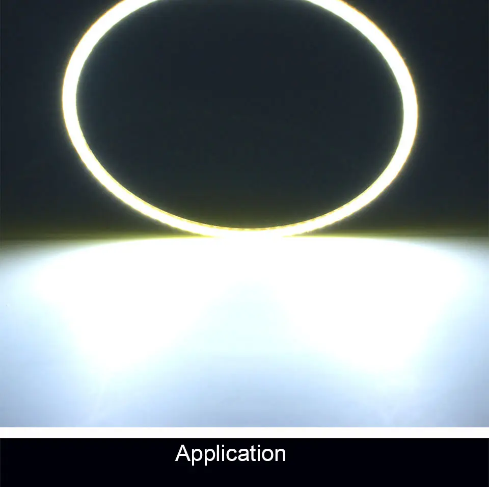 Cold White Car Angel Eye COB Light Circle Ring Headlight Lamp 12V Auto DRL Decoration Fog Lights Bulb 60CM-120CM 6000K (12)