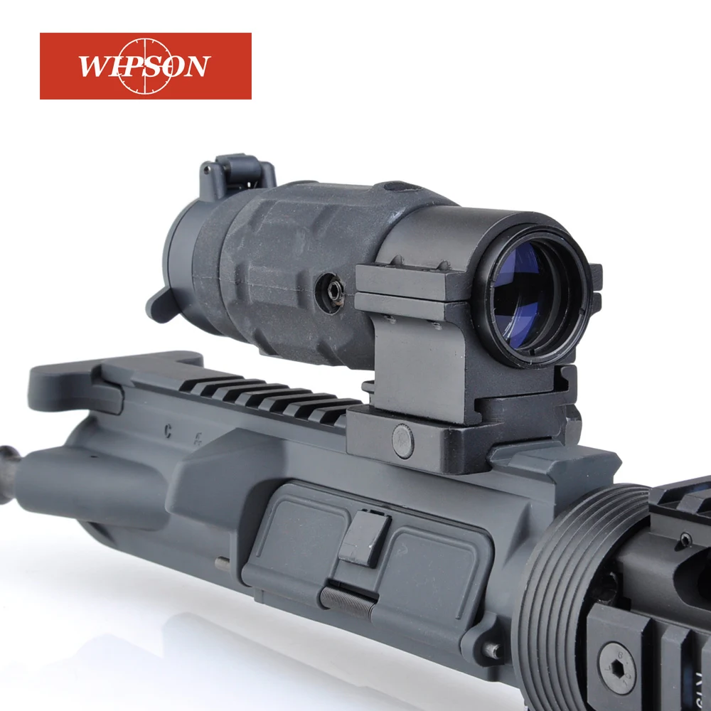 

WIPSON Tactical Hunting Aim red dot optic sight Gun holographic Rifle Scope AP Style 3X Magnifier With QD Twist RIS weaver Mount