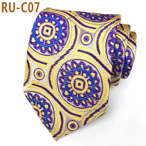 RU-C07 67 цветов, шелковый галстук для мужчин, жаккардовый, 8 см, Модный Цветочный галстук, деловой галстук для свадебной вечеринки, галстук, подарок для Него - Цвет: RU-C07