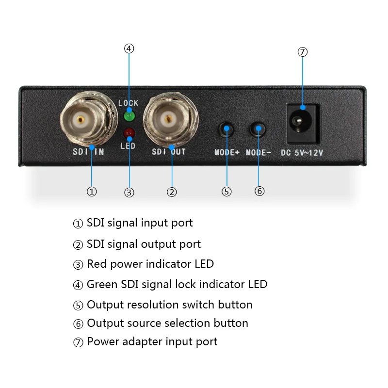 SDI к HDMI Scaler видео аудио конвертер адаптер, SDI(SD-SDI/HD-SDI/3G-SDI) и HDMI выход, sdi2hdmi scaler