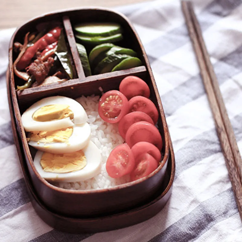 Новые поступления портативный деревянный ручной работы Обед Bento посуда чаша еда контейнер открытый инструмент для пикника ужин коробки