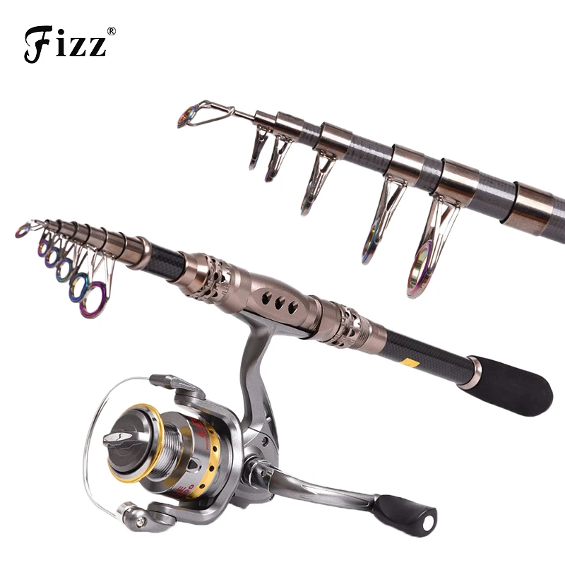 Super Kekuatan Carbon Fiber Fishing Rod Telescopic Kutub Perikanan Logam Reel Kursi berputar Fishing Rod Sea Fishing Tackle