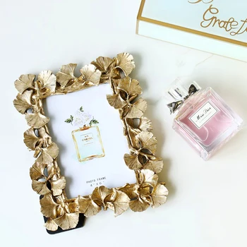 

2019 new European leaves Photo frame Creative home decoration Wedding couple recommended picture frame Gold silver