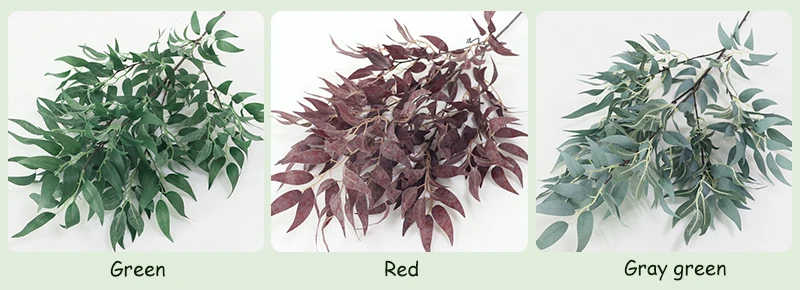 JAROWN Simulation Vine Plant Willow Leaf Single Branch Willow Strips Wedding Arrangement Arches Decor Fake Flowers Home Decor (24)