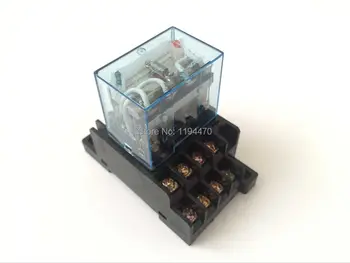 

2 sets/Lot LY4NJ 220V AC Power Relay HH64P LY4N-J Miniature Relay 4PDT 4NO 4NC 14 Pins 10A 250VAC With PTF14A Socket Base