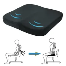 Cojines de espuma con memoria para el hogar o la oficina, cojín portátil para el asiento del coche al aire libre, cojín ortopédico transpirable para aliviar el dolor en la espalda