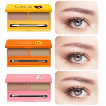 

HOREC new 2 Color Professional Powder/Shadow Eyebrow Powder Shadow Palette Enhancer with Ended Brush Kit Animal Print