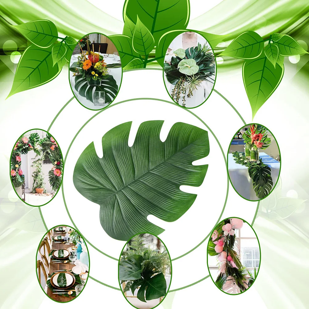 24 шт. Имитационные листья черепаха лист тропические листья для дома сад свадебные украшения искусственные растения, ненастоящие