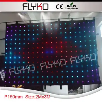 

P15 RBG lamp soft led video curtain with firefroof cloth
