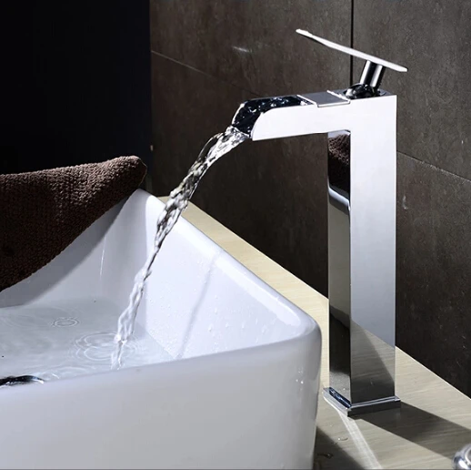 Luxury Waterfall Faucet Bathroom Single Hole Deck Mount Basin Luxury Waterfall Faucet Bathroom Single Hole Deck Mount Basin Mixer Tall In Faucets From Home Improvement On