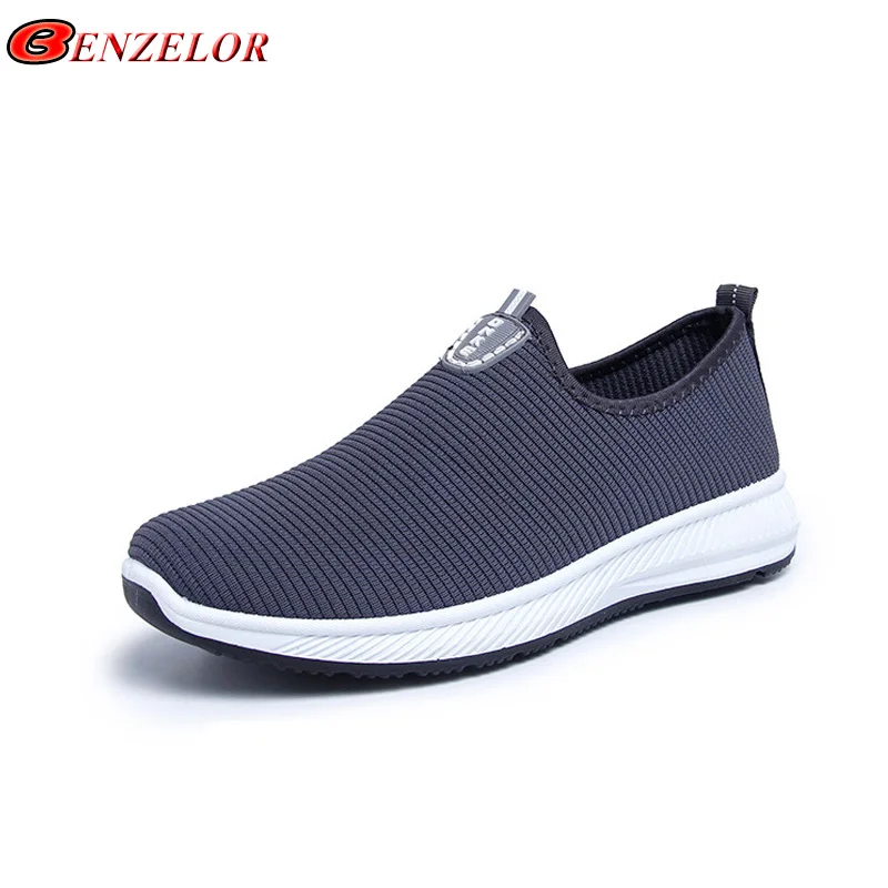 

BENZELOR 2019 Slip-On Lightweight Mesh Men Shoes Casual Breathable Comfortable Walking Male Sneakers Tenis Feminino Footwear