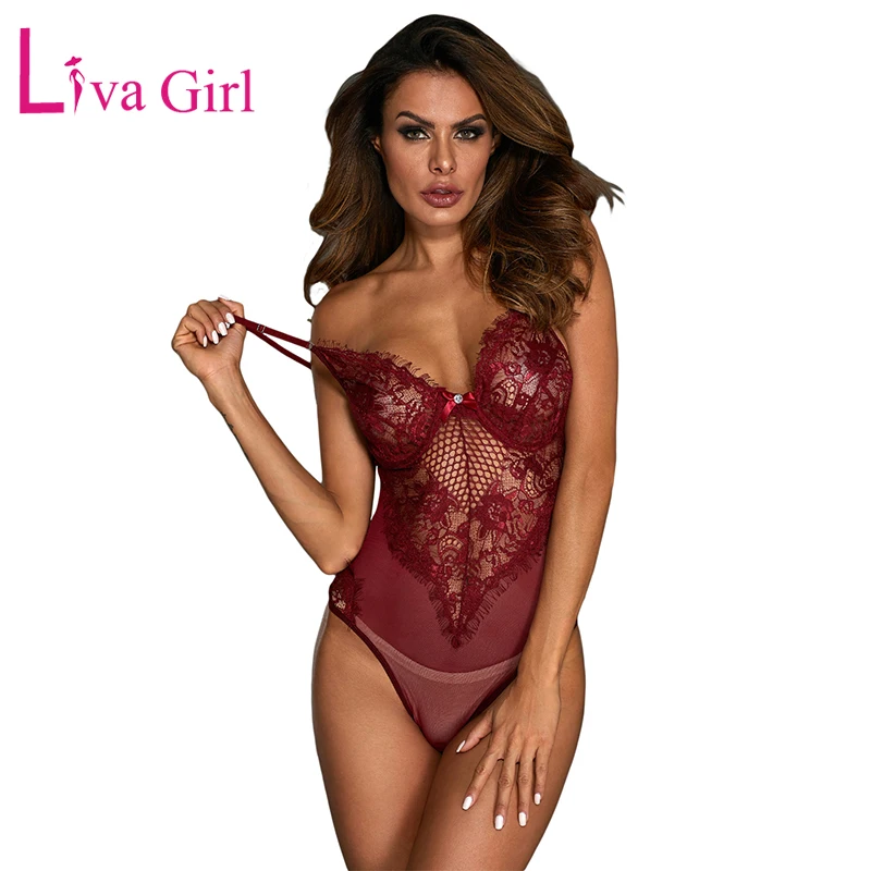 Женский кружевной комбидресс LIVA GIRL черный/белый облегающий с открытой спиной