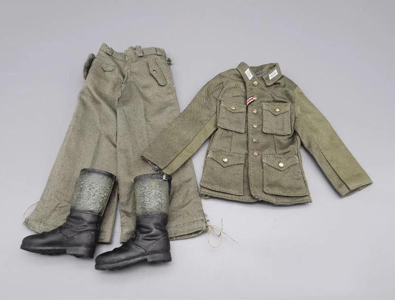 16 WWII German Army Wehrmacht Uniform Clothes Pants Coat with Shoes for 12''Action Figures Bodies