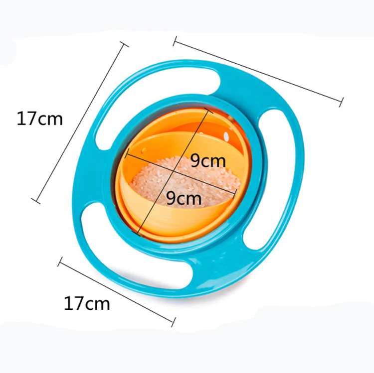 360 градусов вращающийся баланс летающая тарелка Универсальный Гироскоп детская чаша детская посуда ужин круглая пластиковая тарелка мальчик девочка