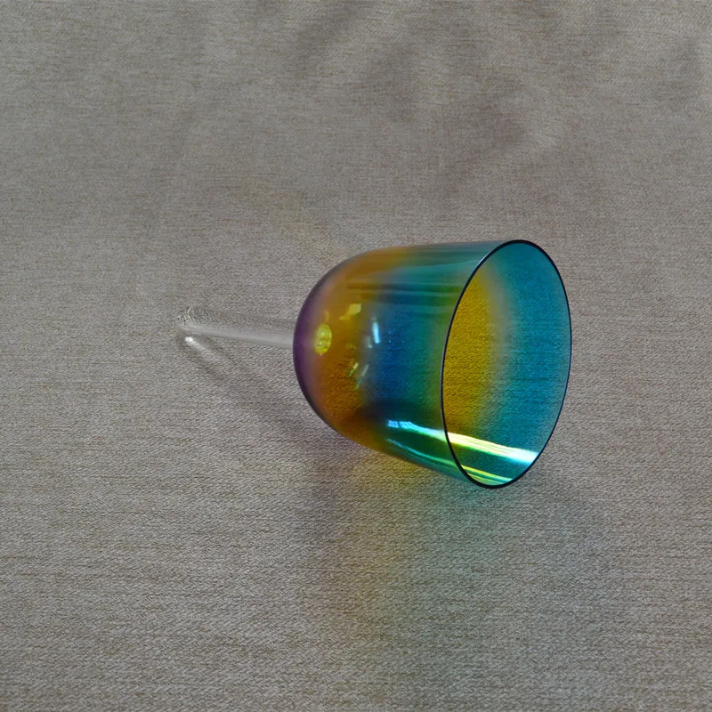 

HF 3th Octave Rainbow Crystal Singing Chime Body Heath Healing Spirit Soul Therapist Yoga Crystal Singing Bowl With Handle