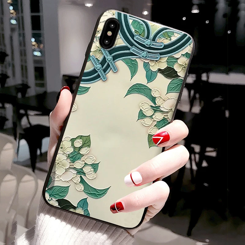 

Applicable iphone8 mobile phone case TPU3d embossed HD painted mobile phone soft shell