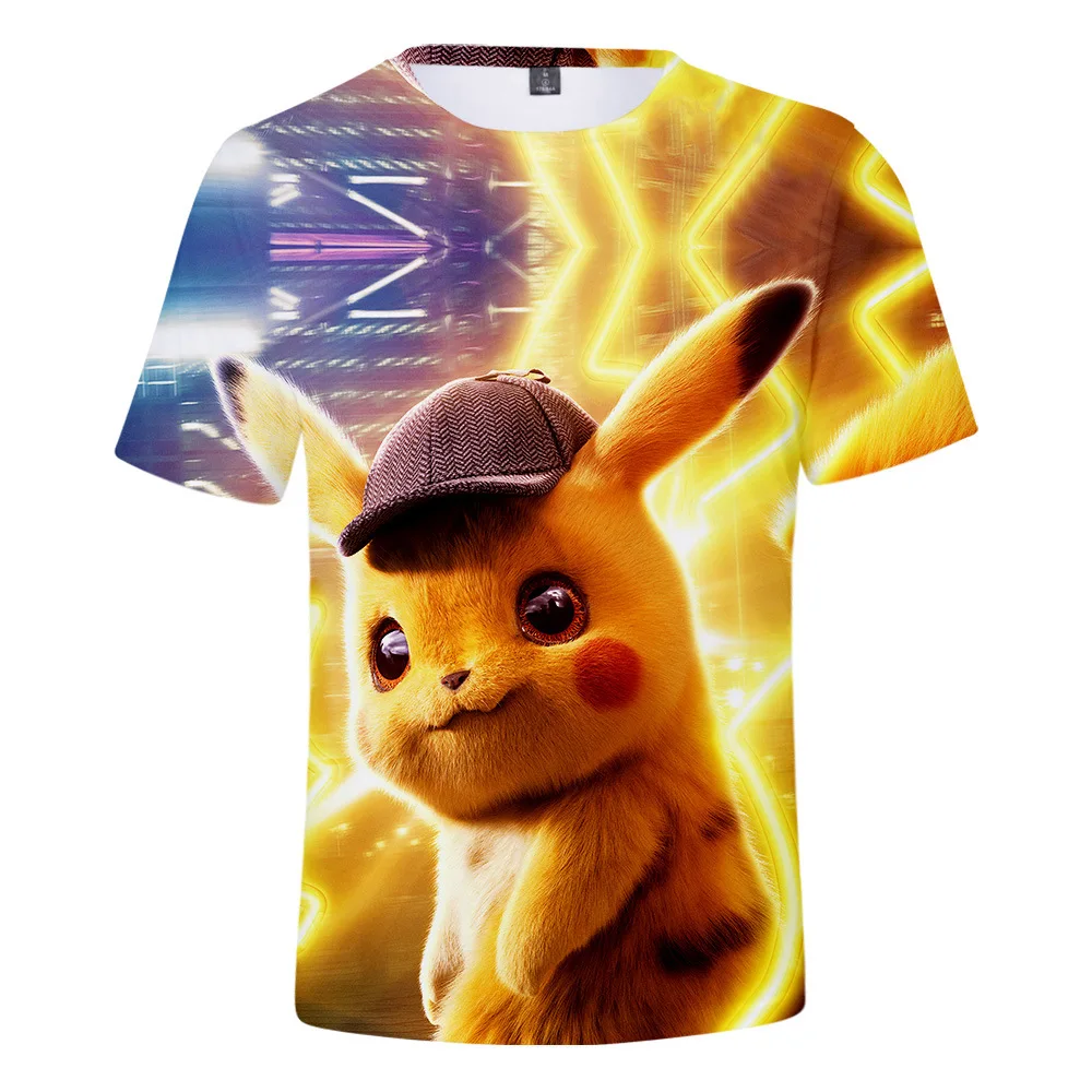 T Shirt Men Women Funny 3D Print Short Sleeve Pokemon Pikachu Tops Summer Hot Sale New Fashion Casual Streetwear  T-shirts