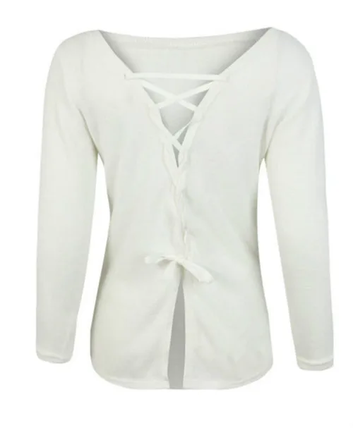 2018 Autumn Women Sweater Vintage Slim Fit Crop Top Sexy Back Cross Strap Knitted Sweater Elegant Party Solid Pullover Sweater 2018 Autumn Women Sweater Vintage Slim Fit Crop Top Sexy Back Cross Strap Knitted Sweater Elegant Party Solid Pullover Sweater