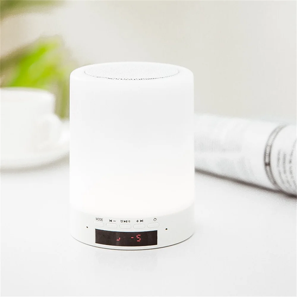 

Alarm Clocks Wireless Bluetooth Speaker Touch Control Night Lights Digital Alarm Clocks LED Wake Up Light Table Clock Home Decor