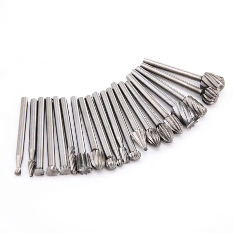  20pcs/Set 3mm Wood Drill Bit Nozzles for Dremel Attachments HSS Stainless Steel Wood Carving Tools 