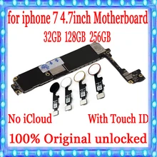 Для iPhone 7 4,7 дюймов материнская плата с сенсорным ID/без Touch ID, оригинальная разблокированная логическая плата+ чипы 32 ГБ/128 ГБ/256 ГБ