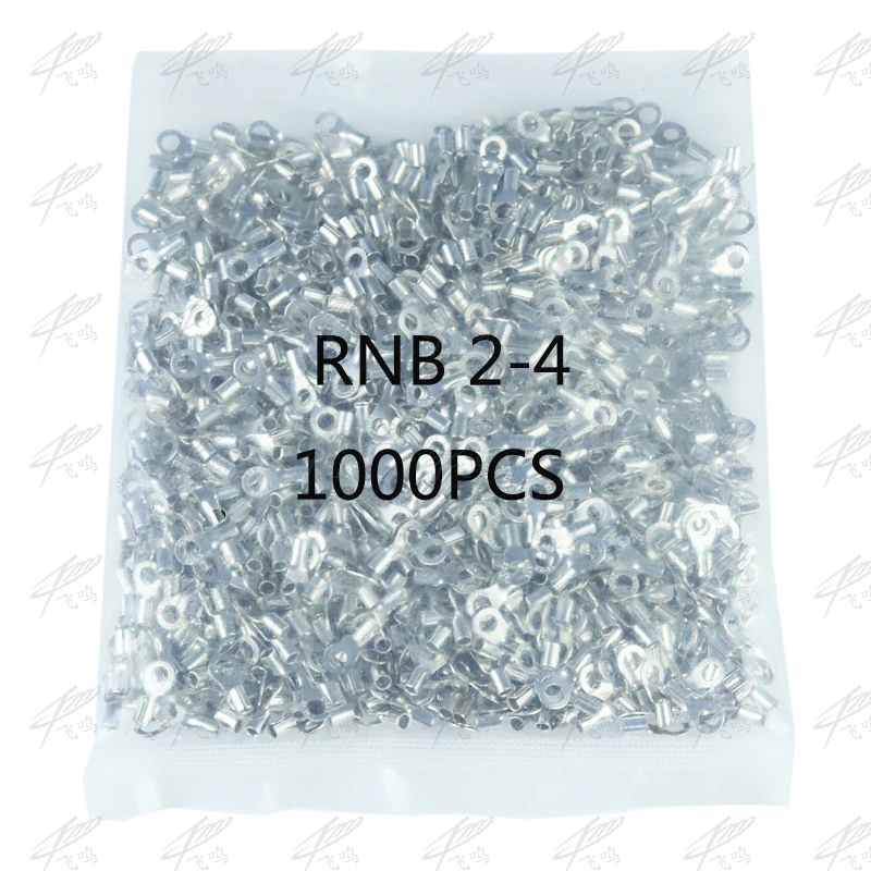 1000PCS RNB2 4 Non insulated ring terminal electrical wire crimp naked