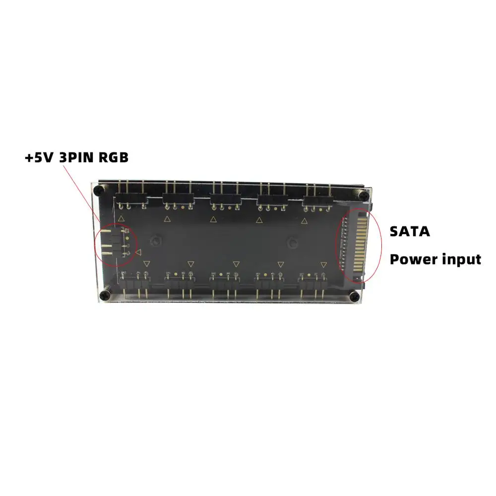 5V 3pin Spliter RGB концентратор подключается к 3pin Header материнская плата синхронный свет независимая мощность с порт питания SATA