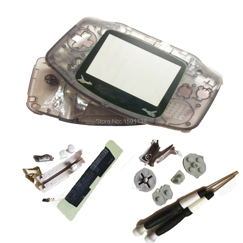 

New Clear Black Color Housing With Repair Parts Shell For GameBoyAdvance Console Cover Cartoon Lens DMG GBO Game Gift Boy Kids