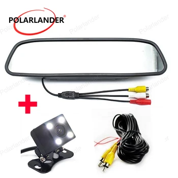 

4.3" Car Rearview Mirror Monitor Rear View Camera TFT-CCD Video Auto Parking Kit 4 LED Night Vision Reversing Car-styling